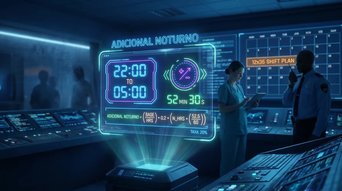 Adicional Noturno: Como Calcular com a Hora de 52min30s, com Exemplos de Enfermagem, Vigilância e Plantão 12x36