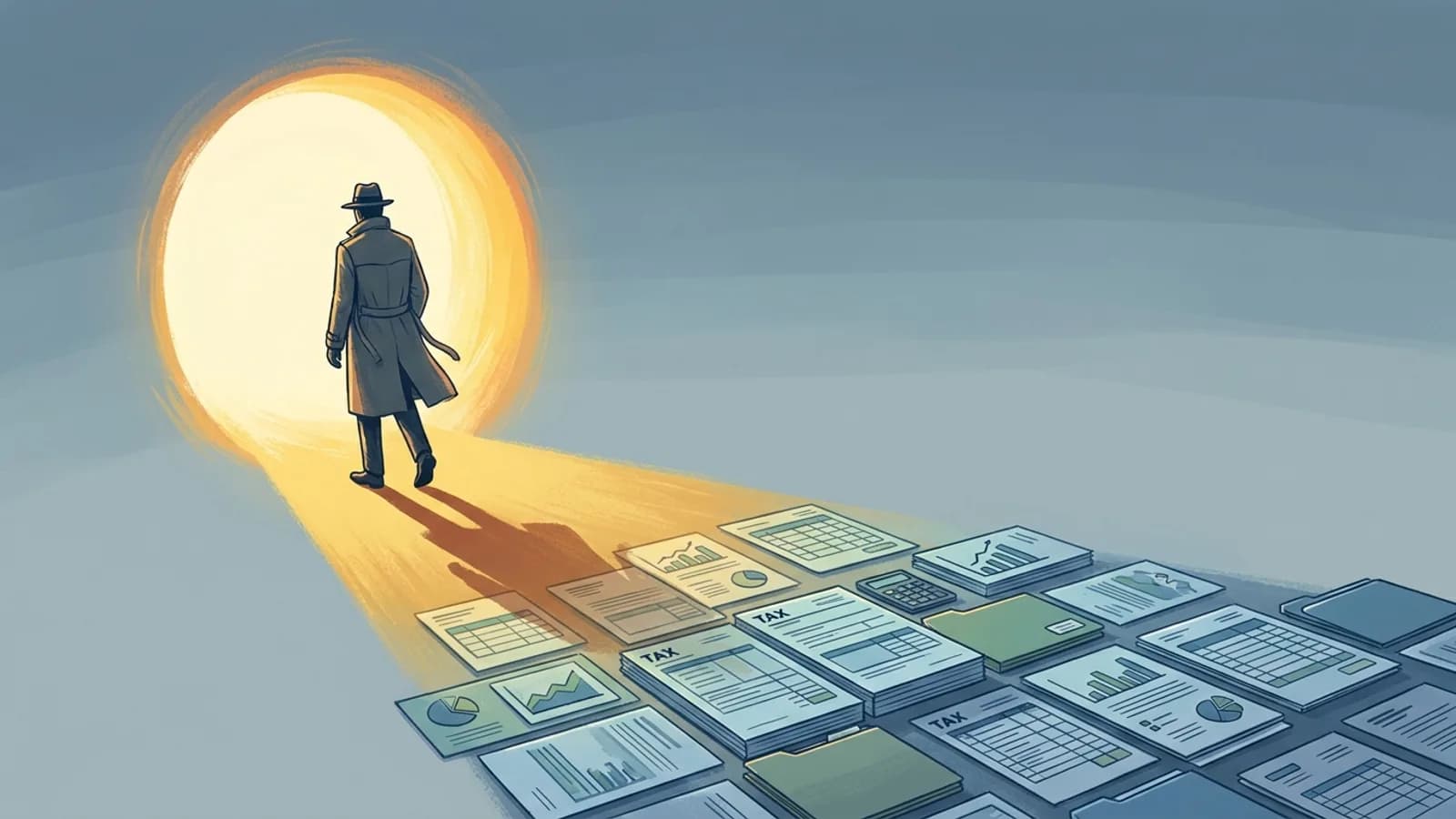 Formulário de Imposto de Renda, calculadora e moedas, ilustrando a declaração de 2027, novas regras de isenção e obrigatoriedade de declarar.