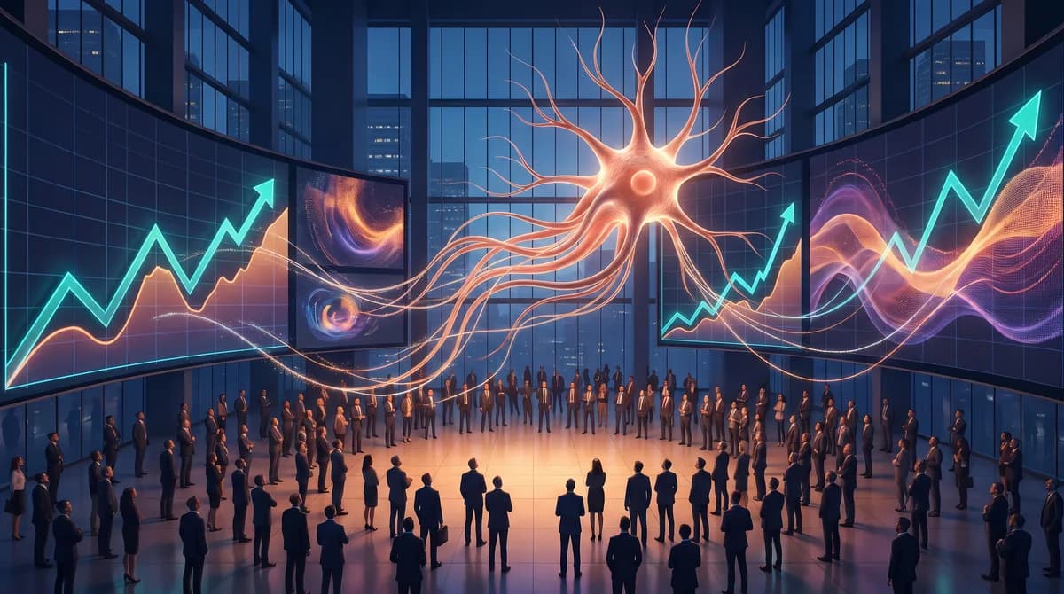 Logotipo da Anthropic sobre um gráfico financeiro, simbolizando seu IPO e a entrada no mercado de ações global.