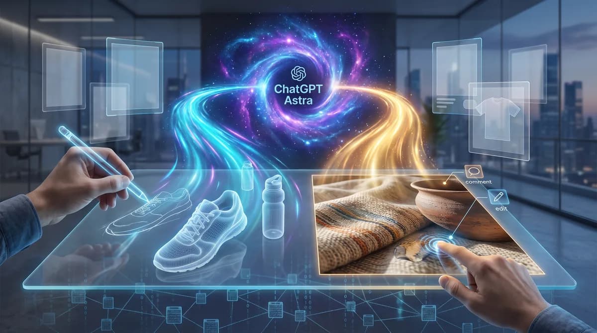Interface digital moderna com elementos visuais que representam a geração e edição de imagens por IA do ChatGPT Images 2.5, destacando velocidade e precisão.
